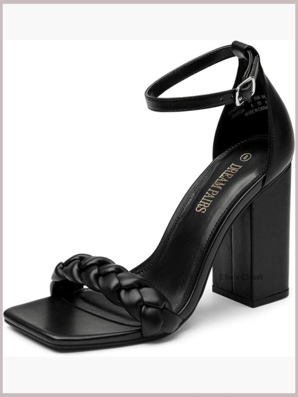 Braided Open Toe Ankle Strap Block Chunky Heel Sandals Wedding Party Dress Pumps